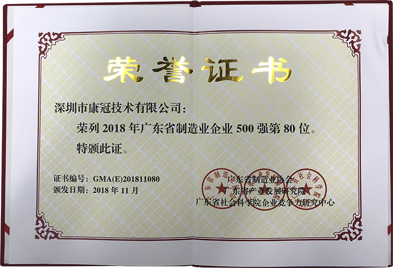 333体育荣列“2018年广东省制造业企业500强”名单