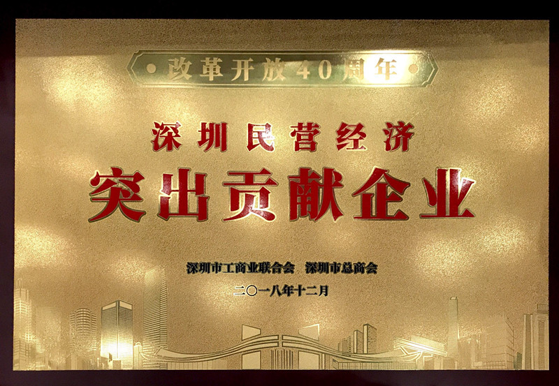 333体育荣获“改革开放40周年深圳民营经济突出贡献企业”称号